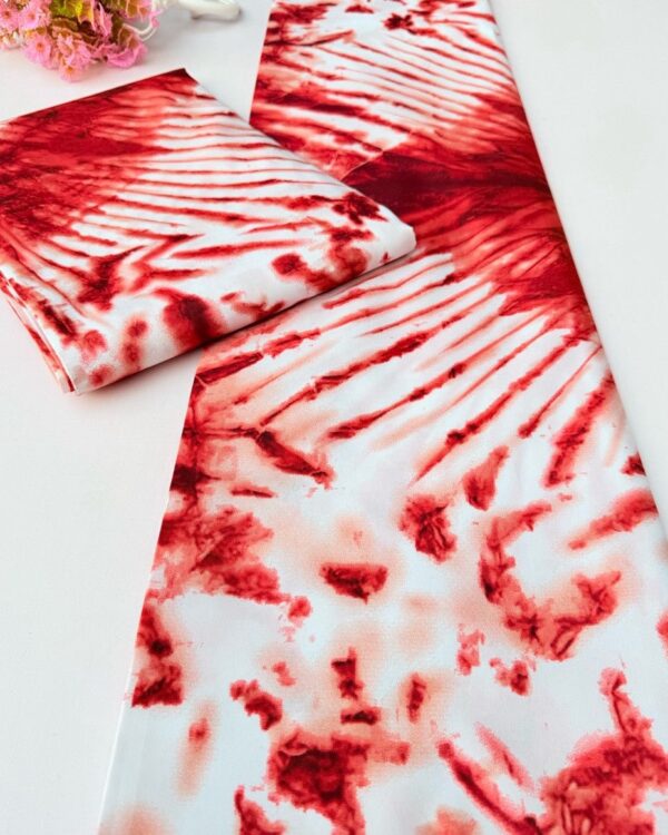 Red and White Adire Inspired Ankara - Small Grade