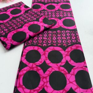 Pink Circle Print Ankara - Small Grade