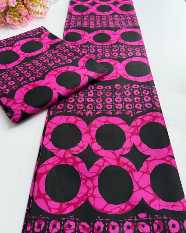 Pink Circle Print Ankara - Small Grade