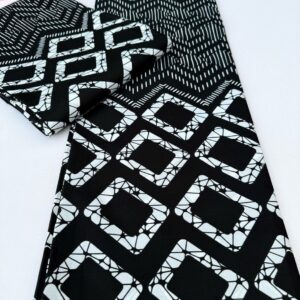 White and Black Print Box Ankara - Small Grade