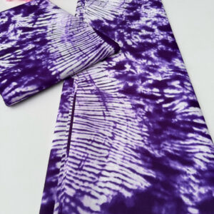 Purple and White Adire Inspired Ankara - Small Grade