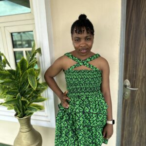 Show Back Gown -Green & Black