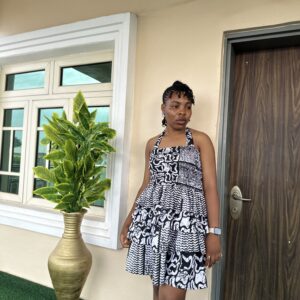 Show Back Gown-Black & White