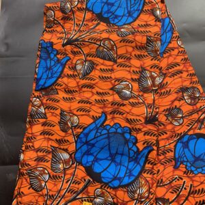Orange Flowery Ankara - Medium Grade