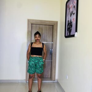 Ankara Shorts - Green Colour