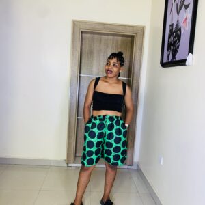 Ankara Shorts - Green Colour